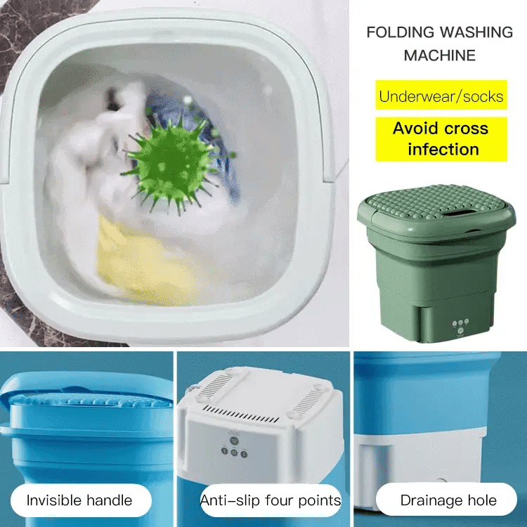 🛁 Mini faltbare Waschmaschine – Kompakt, einfach zu lagern für Wohnungen und schnelle Wäschewäschen