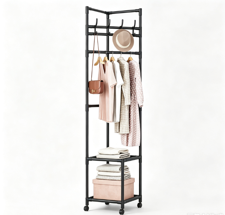 🧥 50% RABATT! 🏠 Platzsparender Kleiderständer – Kompakt, stabil & werkzeugfreier Aufbau – Ideal für Schlafzimmer, Waschküche & Laden ✨