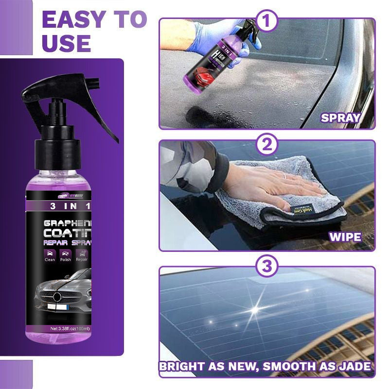 🔥3-IN-1 Hoher Schutz Schnelles Auto-Beschichtung Spray🔥