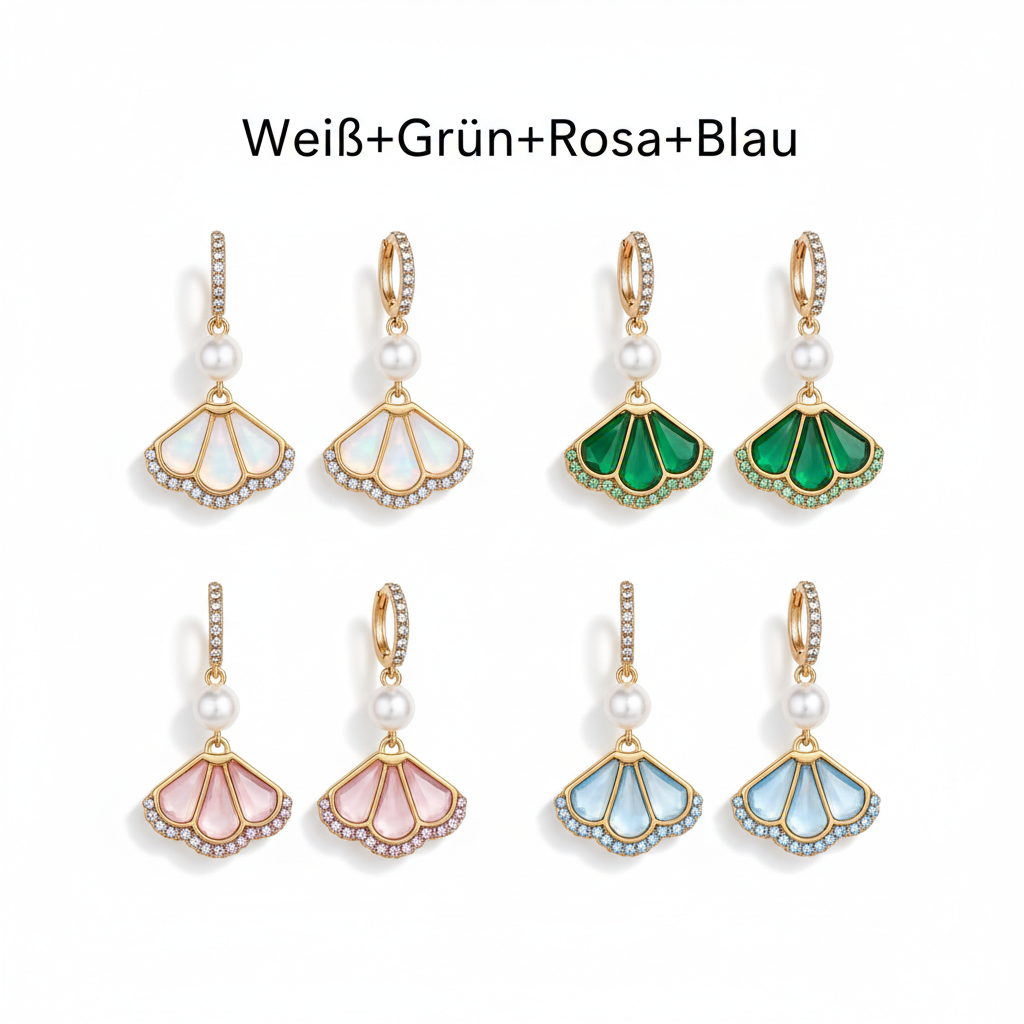 Katzenaugen-Ohrringe in Ginkgo-Blatt-Form – Elegante & vielseitige Ohrclips ✨🍁