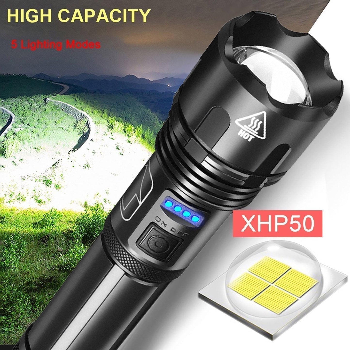 XHP50 Skalierbare und wiederaufladbare taktische Taschenlampe (neues zeitlich begrenztes Angebot) ⚡)
