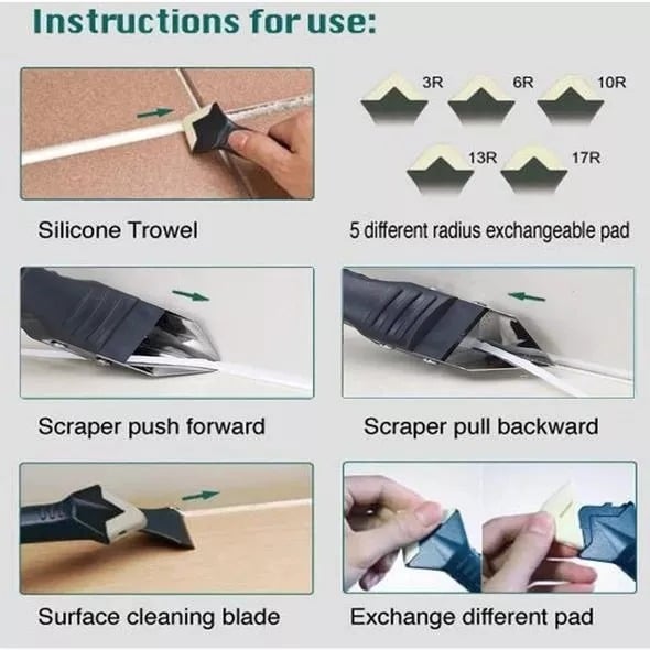🔥1 + 1 GRATIS🎁 3-in-1 Fugenwerkzeug - Profi Fugenglättwerkzeug für perfekt glatte Fugen