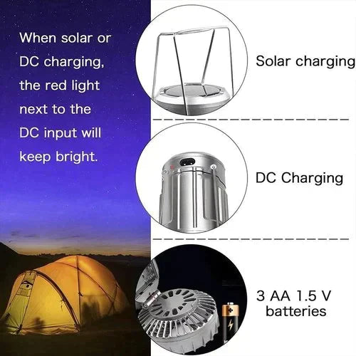 🔥Sommer-Hot-Sale - 45% Rabatt🔥Tragbare LED-Camping-Laterne mit Ventilator💡