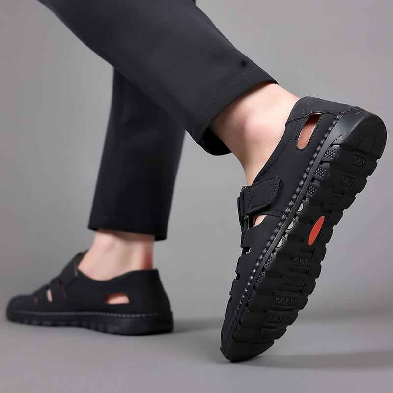 🔥Modische PU-Ledersandalen mit Löchern