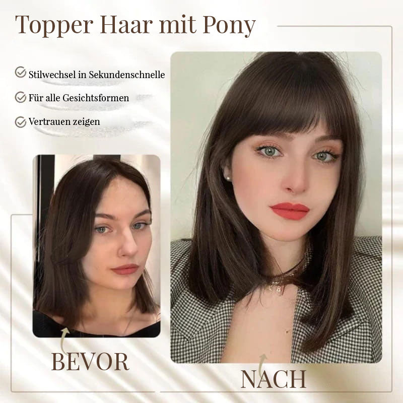 Natürliches Haarteil mit Pony für Frauen✈️ Kostenloser Versand bei 2 Einkäufen ✈️