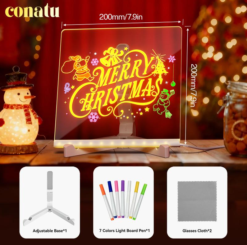 🎄Weihnachtsaktion 50% Rabatt🎁Kreatives wiederbeschreibbares Acryl-LED-Nachrichtenschild