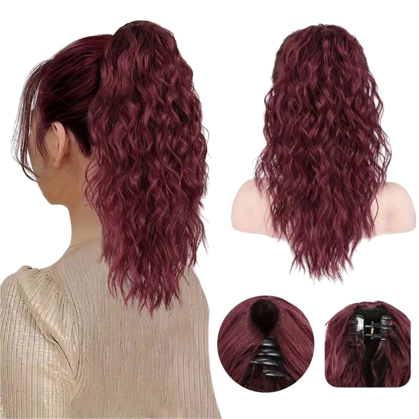 đ LETZTER TAG DER AKTION - 50 % RABATT đ18 Zoll lockige, gewellte Frizz-HaarverlĂ€ngerung mit Pferdeschwanz