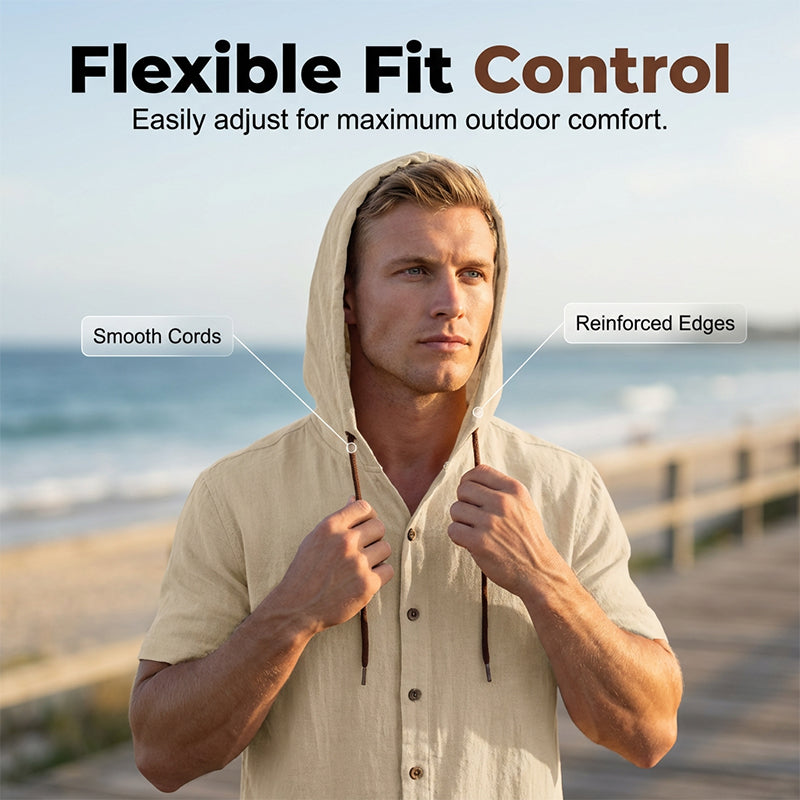 Herren Freizeit-Hoodie mit Kurzarm – lässig, bequem & atmungsaktiv – ideal für Sport, Alltag & Reisen