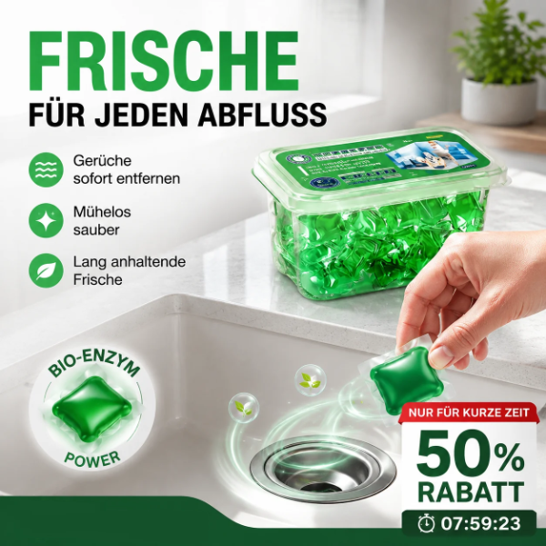 🚽 50% RABATT! 🌿 Abfluss‑Deodorant‑Tabs – Bio‑Enzym, geruchsneutral & chemiefrei ✨