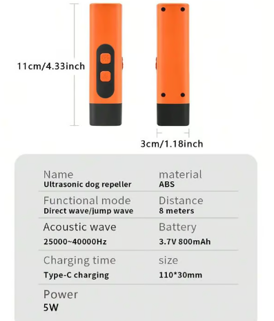 🐕✨ ULTRASCHALL-HUNDEABWEHR - Tragbar & Wasserdicht mit LED-Blitz, Humane Tiervertreibung für Outdoor-Aktivitäten, Wiederaufladbar und Einfach zu Bedienen 🛡️🔦