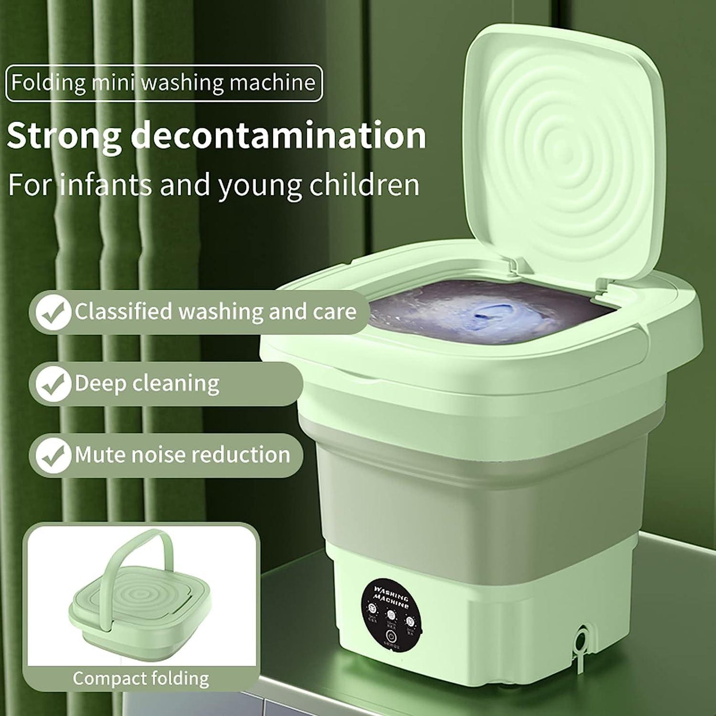 🛁 Mini faltbare Waschmaschine – Kompakt, einfach zu lagern für Wohnungen und schnelle Wäschewäschen