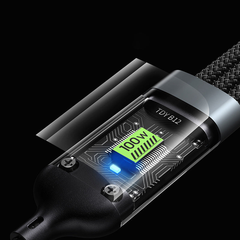 đ„3-in-1 100W Transparentes Schnellladekabel