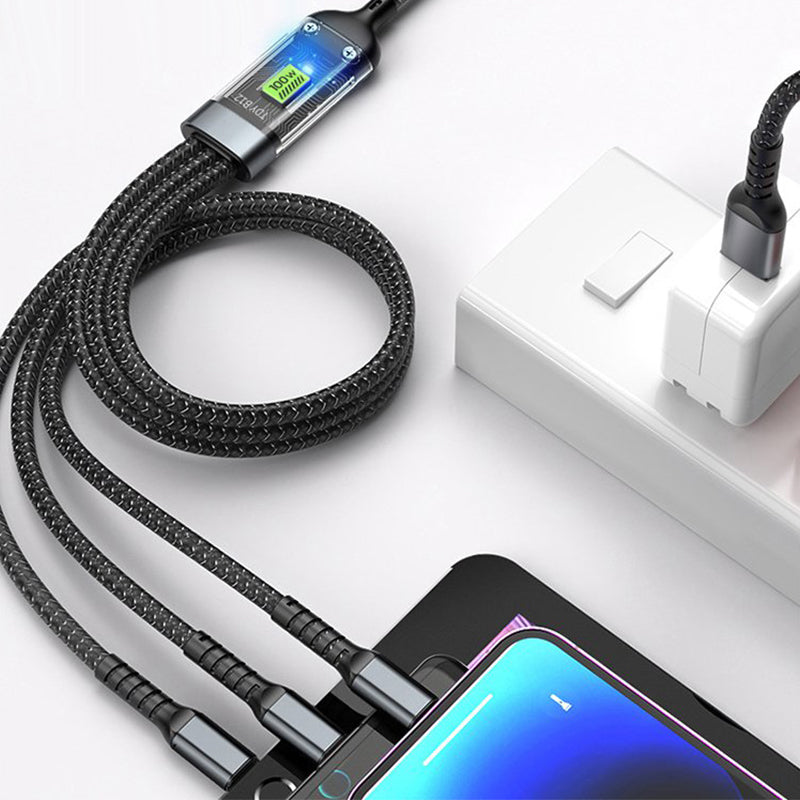đ„3-in-1 100W Transparentes Schnellladekabel