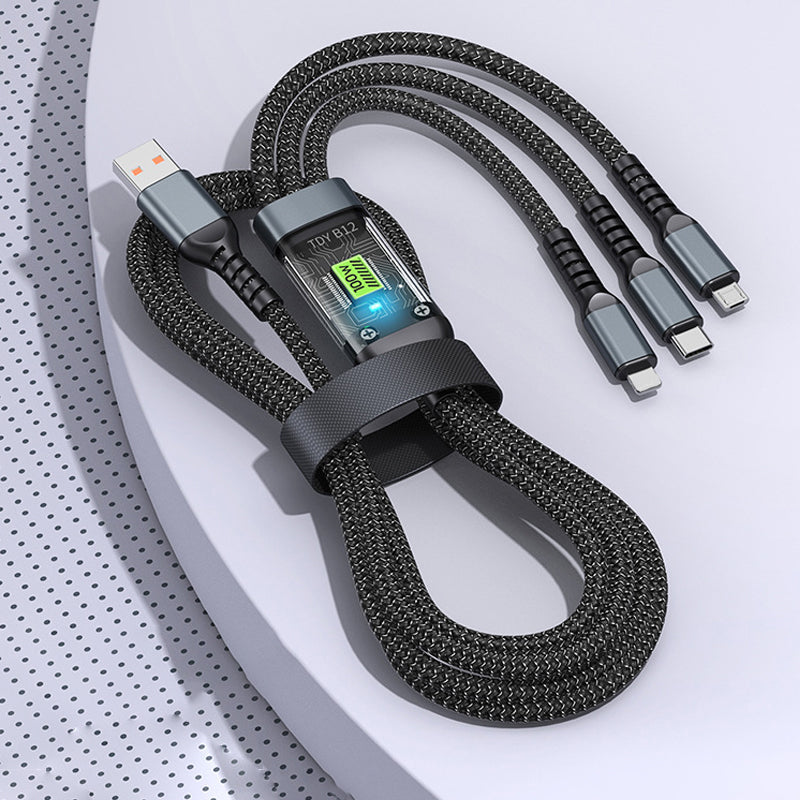 đ„3-in-1 100W Transparentes Schnellladekabel