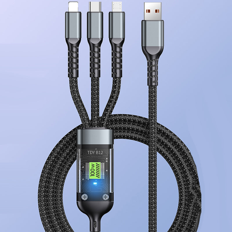 đ„3-in-1 100W Transparentes Schnellladekabel