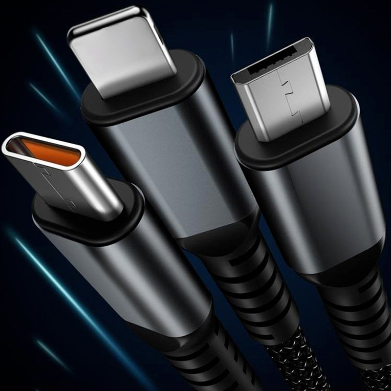đ„3-in-1 100W Transparentes Schnellladekabel