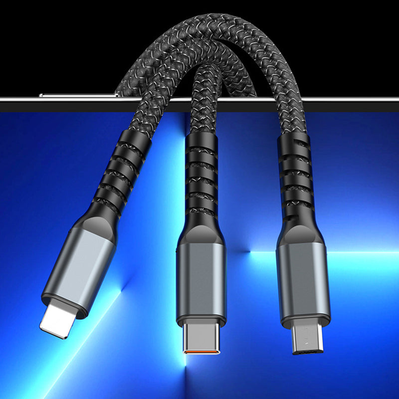 đ„3-in-1 100W Transparentes Schnellladekabel