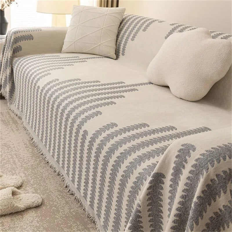 ✨ Vier-Jahreszeiten Sofadecke aus Baumwollchenille – Rutschfester, hautfreundlicher Überwurf für Sofa und Couch, waschbar und langlebig