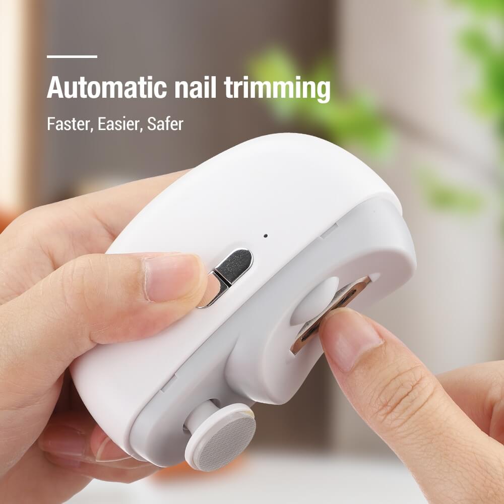 🎁 Perfekt für alle Altersgruppen👵👶3 in 1 Automatischer Elektrischer Nagelknipser mit Polieren【Sicher und bequem】