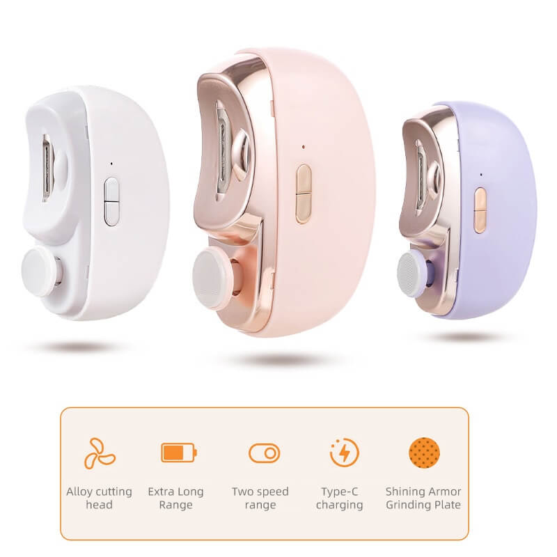 🎁 Perfekt für alle Altersgruppen👵👶3 in 1 Automatischer Elektrischer Nagelknipser mit Polieren【Sicher und bequem】