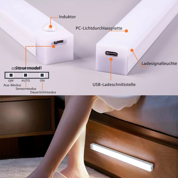 🔥HEISSVERKAUF💡Lochfrei Smarte Sensorische Magnetische Wiederaufladbare LED-Leuchten