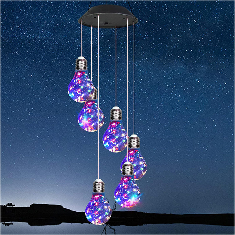 Buntes LED-Solar-Glühbirnen-Windspiel
