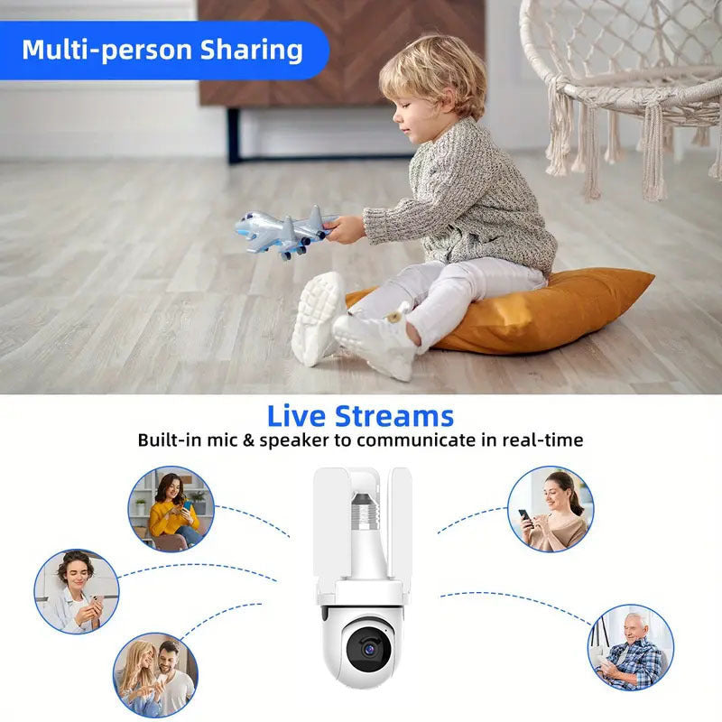 🔥Night Vision Wireless Light Bulb Security Cameras