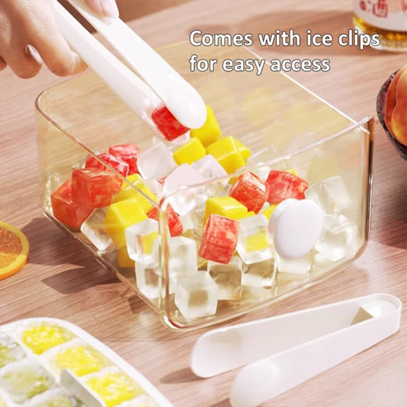 🔥Essentials für den Sommer🧊2-stufige, praktische Push-In-Eiswürfelform mit Tabletthülle