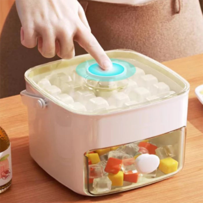 🔥Essentials für den Sommer🧊2-stufige, praktische Push-In-Eiswürfelform mit Tabletthülle