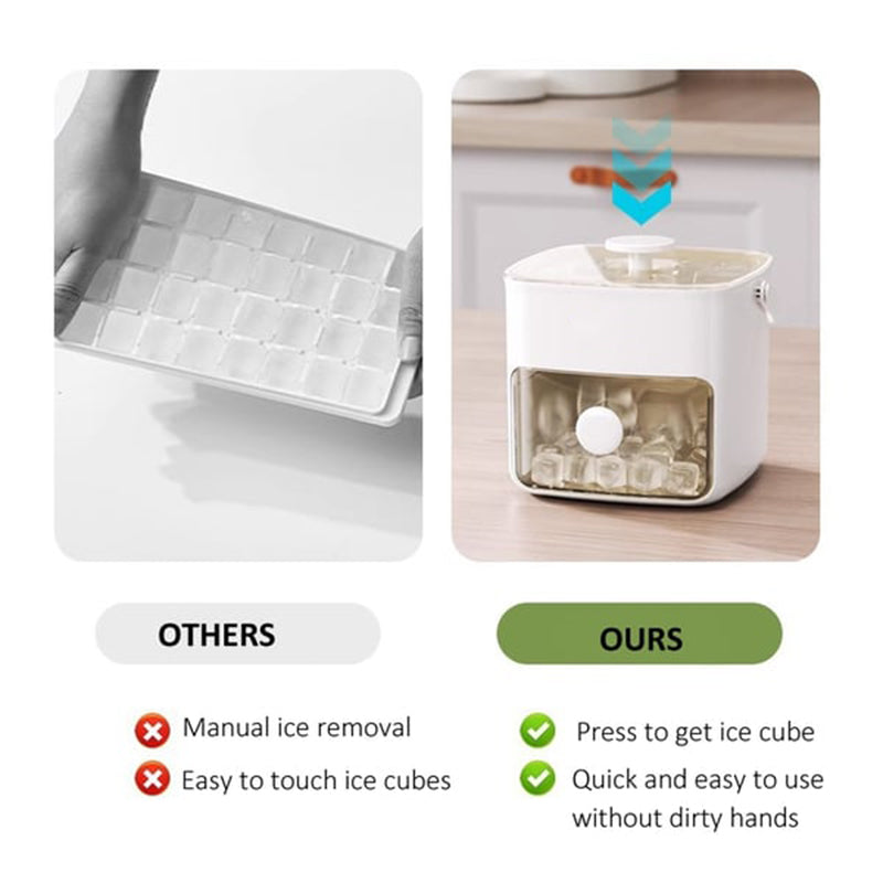 🔥Essentials für den Sommer🧊2-stufige, praktische Push-In-Eiswürfelform mit Tabletthülle