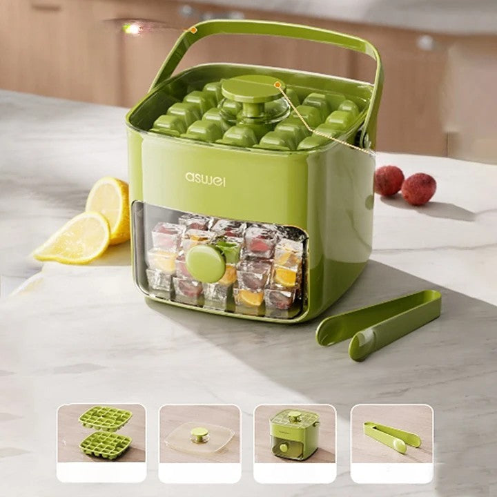 🔥Essentials für den Sommer🧊2-stufige, praktische Push-In-Eiswürfelform mit Tabletthülle