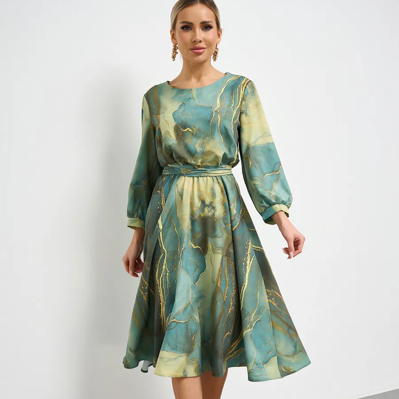 🌸Frühlingsangebote🌸 Smaragdgrünes, vergoldetes Kleid mit Farbverlauf