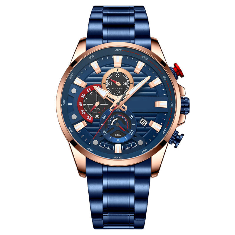 ⌚Herrenuhr mit Quarz-Stahlband