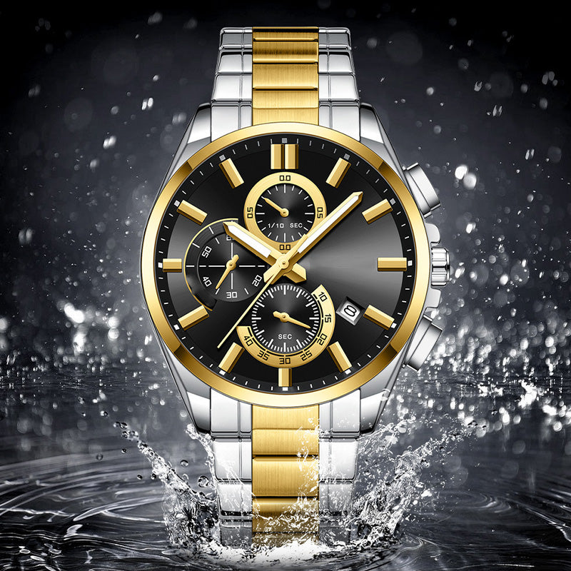 đ„Herren-Edelstahl-Business-Armbanduhr