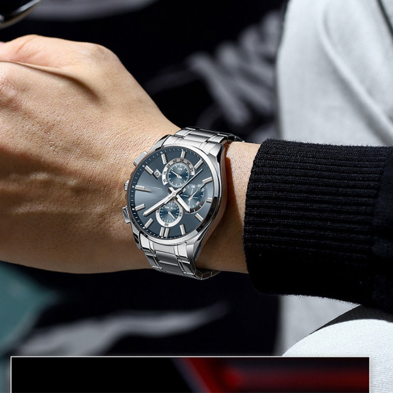 đ„Herren-Edelstahl-Business-Armbanduhr
