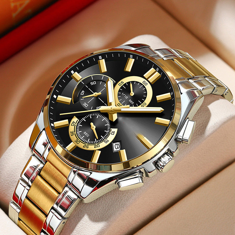 đ„Herren-Edelstahl-Business-Armbanduhr