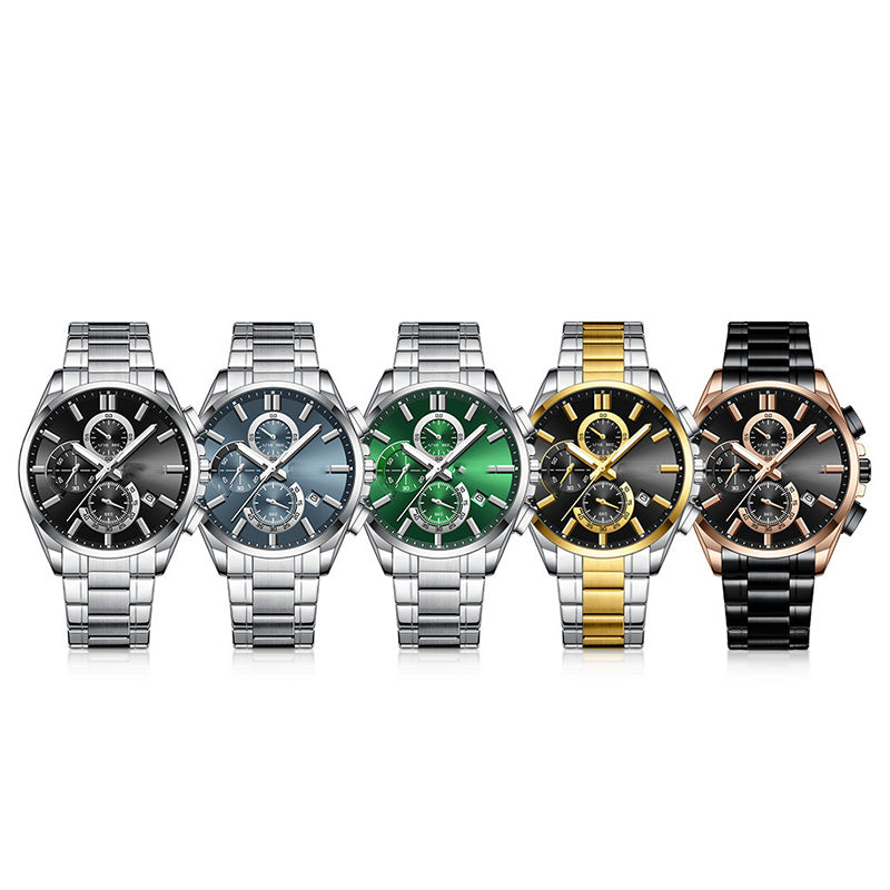 đ„Herren-Edelstahl-Business-Armbanduhr