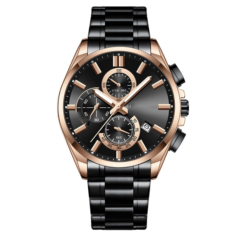 đ„Herren-Edelstahl-Business-Armbanduhr