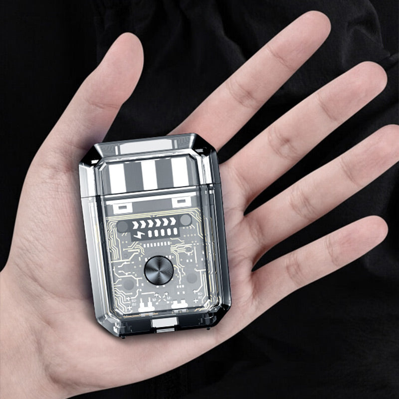 🔥Elektrischer Mini-Rasierer mit transparentem Gehäuse und doppeltem Magnetkopf