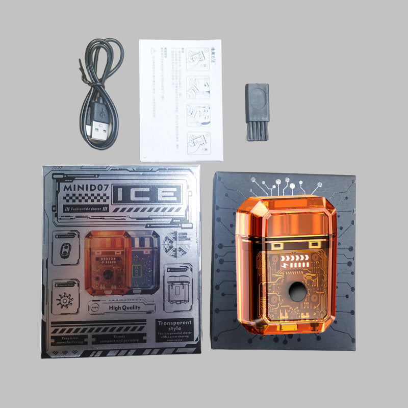 🔥Elektrischer Mini-Rasierer mit transparentem Gehäuse und doppeltem Magnetkopf
