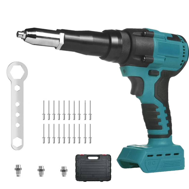 Tragbare, bürstenlose 21-V-Nietmaschine mit Aluminiumnieten und Aufbewahrungsbox