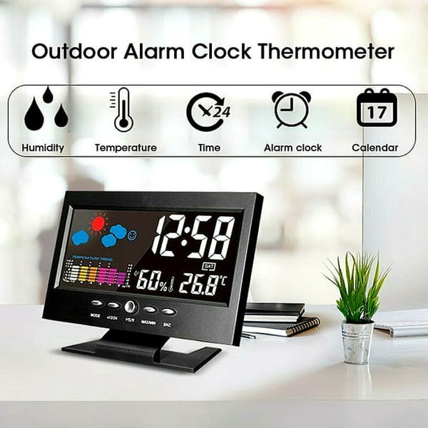 ✨⏰ Letzter Tag der Aktion 50% 🔥 Digitaler LED-Temperatur- und Luftfeuchtigkeitsmesser Wettervorhersage LED-Zähler Wecker