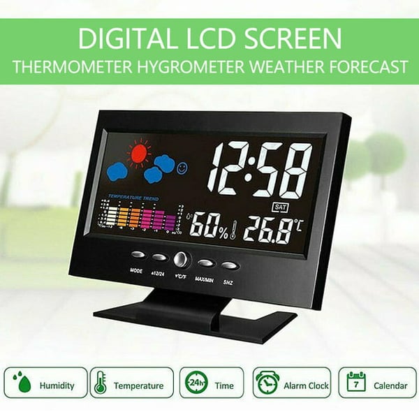 ✨⏰ Letzter Tag der Aktion 50% 🔥 Digitaler LED-Temperatur- und Luftfeuchtigkeitsmesser Wettervorhersage LED-Zähler Wecker