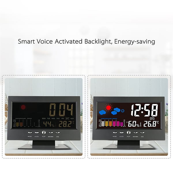 ✨⏰ Letzter Tag der Aktion 50% 🔥 Digitaler LED-Temperatur- und Luftfeuchtigkeitsmesser Wettervorhersage LED-Zähler Wecker