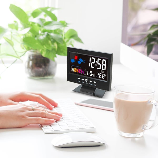 ✨⏰ Letzter Tag der Aktion 50% 🔥 Digitaler LED-Temperatur- und Luftfeuchtigkeitsmesser Wettervorhersage LED-Zähler Wecker