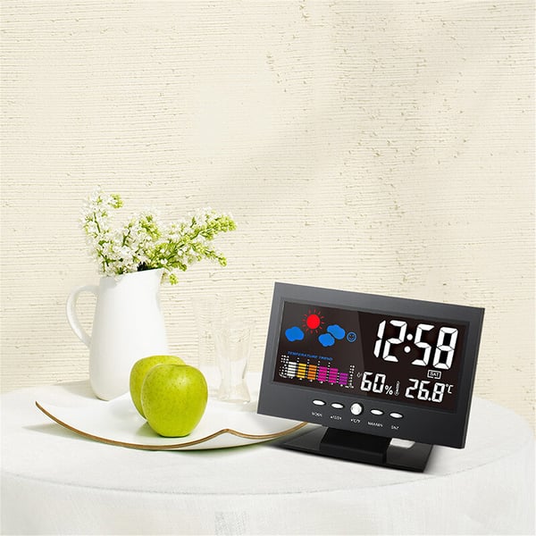 ✨⏰ Letzter Tag der Aktion 50% 🔥 Digitaler LED-Temperatur- und Luftfeuchtigkeitsmesser Wettervorhersage LED-Zähler Wecker