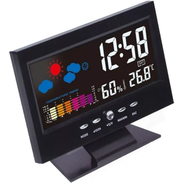 ✨⏰ Letzter Tag der Aktion 50% 🔥 Digitaler LED-Temperatur- und Luftfeuchtigkeitsmesser Wettervorhersage LED-Zähler Wecker