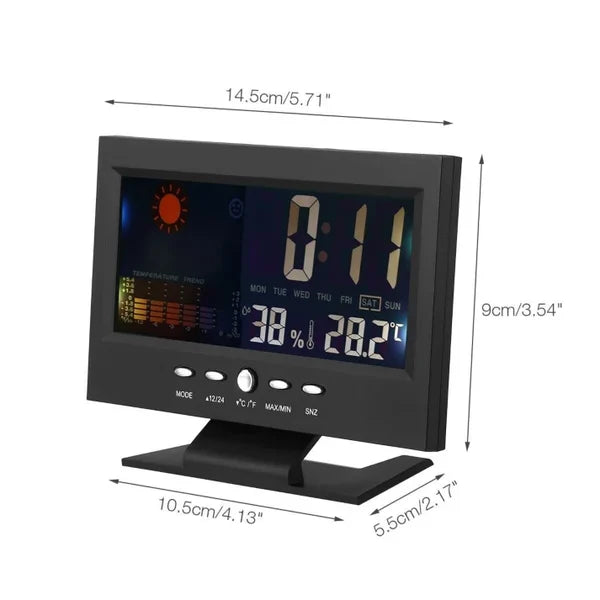 ✨⏰ Letzter Tag der Aktion 50% 🔥 Digitaler LED-Temperatur- und Luftfeuchtigkeitsmesser Wettervorhersage LED-Zähler Wecker