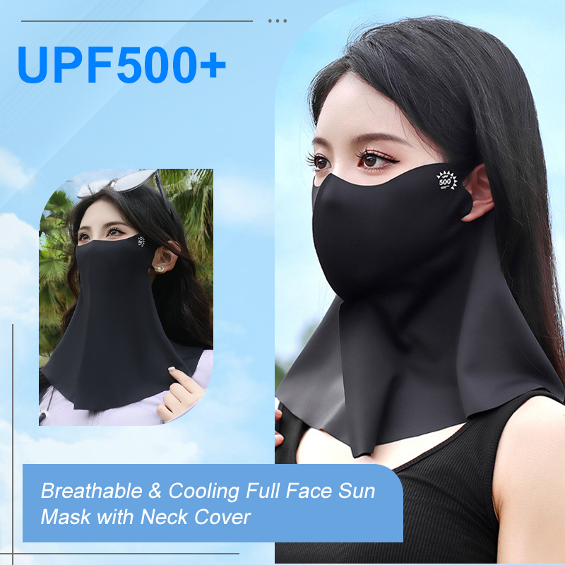 🌞【1+1 gratis】Atmungsaktive & kühlende Vollgesichts-Sonnenmaske mit Nackenschutz