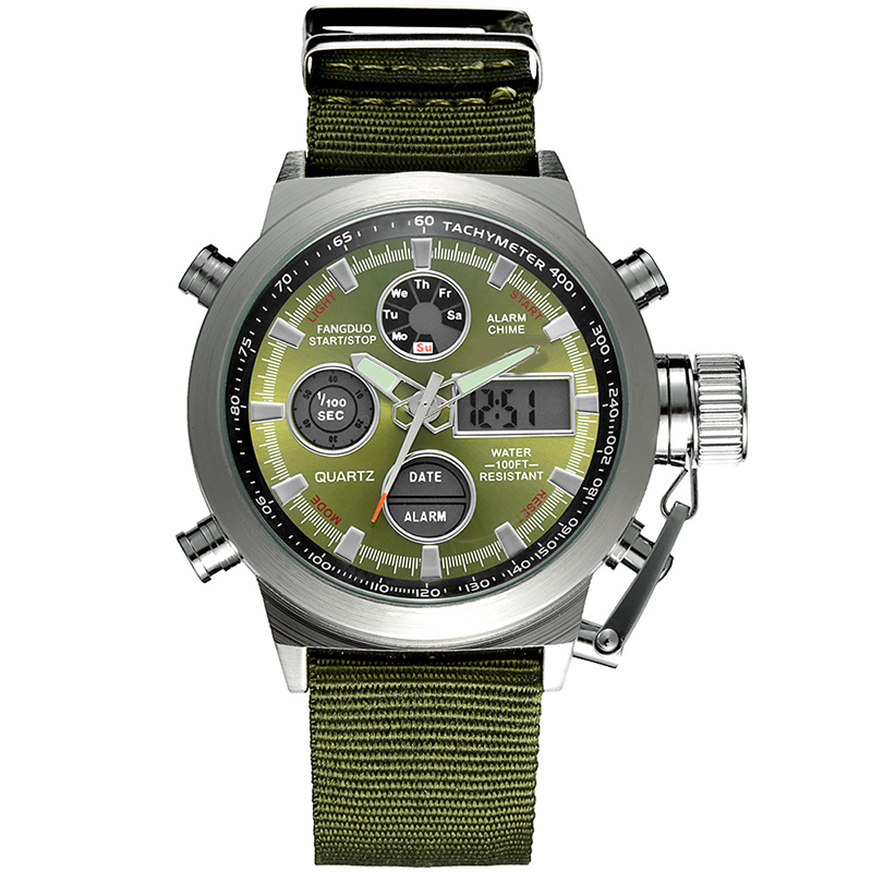 Vintage-Wasserdichte Mechanische Uhr mit Doppelanzeige